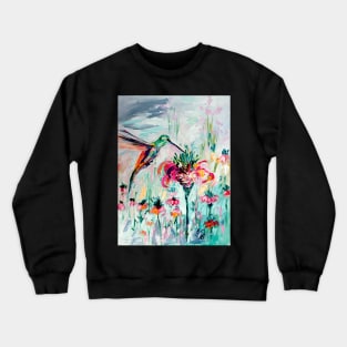 Hummingbird on Bee Balm Crewneck Sweatshirt